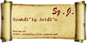 Szakály Jolán névjegykártya