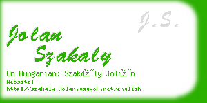 jolan szakaly business card